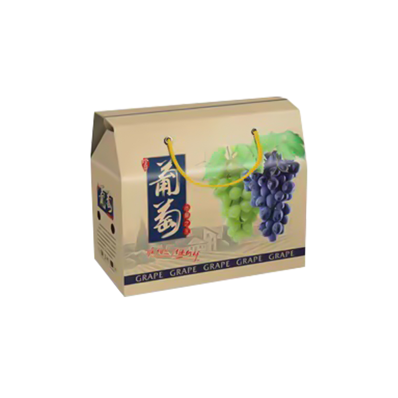 Caja corrugada para embalaje de uvas.