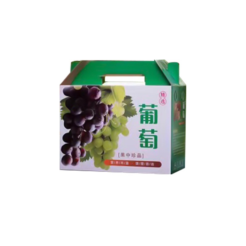 Caja de cartón para embalaje de uvas.